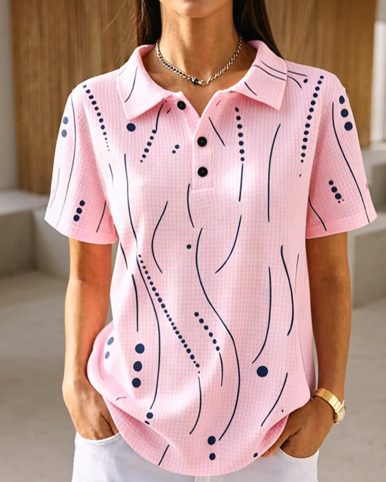 Bluse Polo Krave Linje Knap