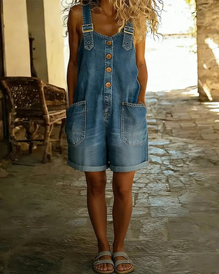 Jumpsuits Med Afslappede Denimshorts