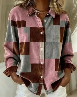 Moderigtig Fløjlsskjorte Med Reverskrave