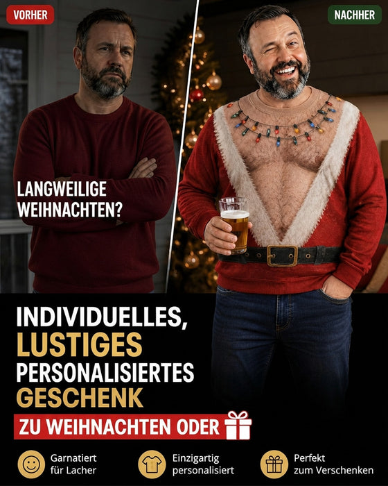 Sweatshirt Rundhalset Muskelprint Julestil