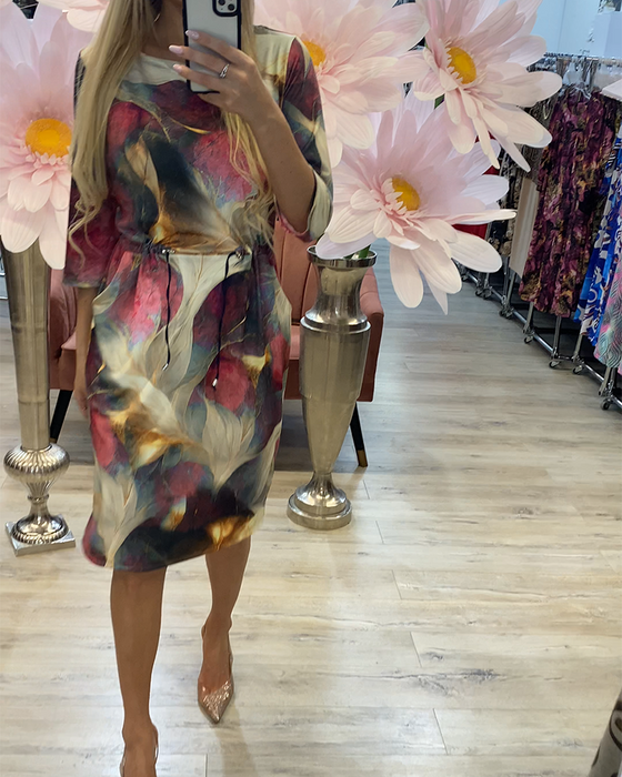 Kjole Retro Farveblok Patchwork Gradient