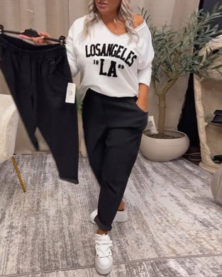 Hvid Los Angeles LA Sweatshirt