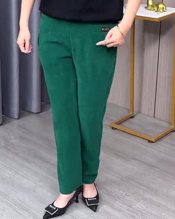 Ensfarvede Stretch-Skinnybukser