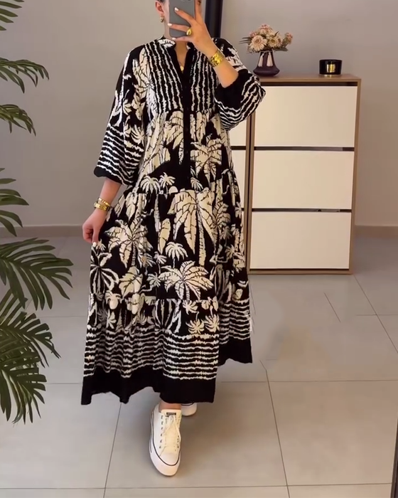 Kjole afslappet løs print