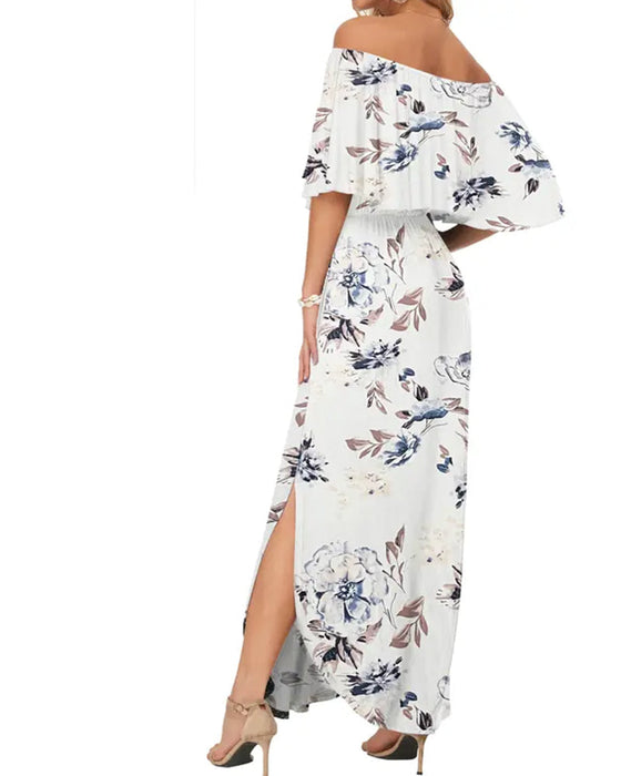 Kjole Elegant Blækvask Blomstret Maxi