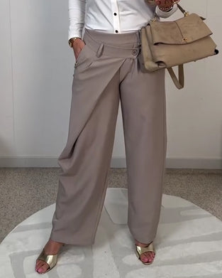 Bukser Casual Ensfarvet Asymmetrisk