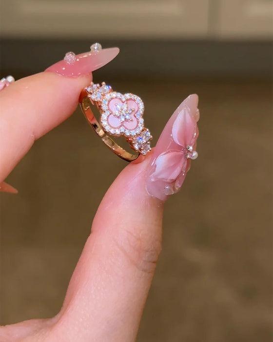Ring & Armbånd Rosa Skal Firkløver
