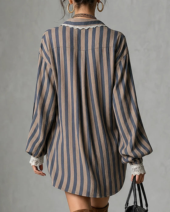 Kjole Casual Stribe Mode