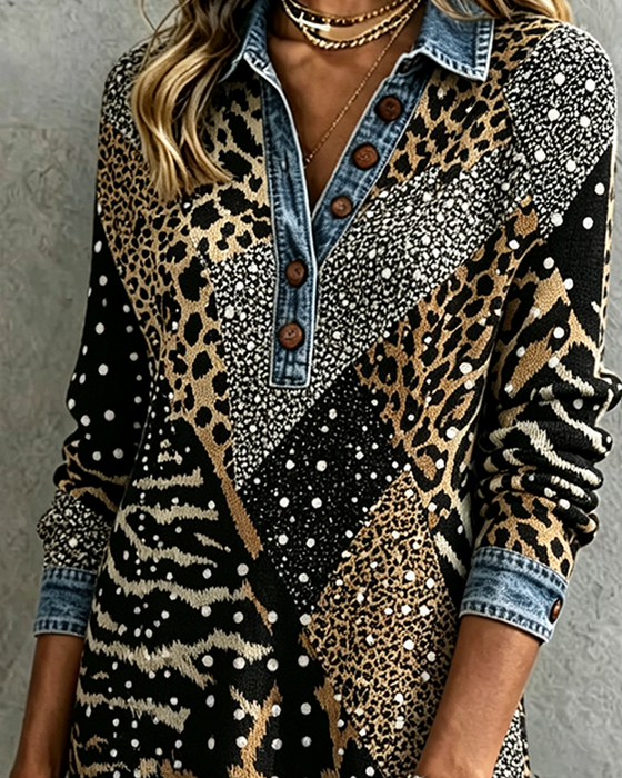 Kjole Leopard Dyr Casual