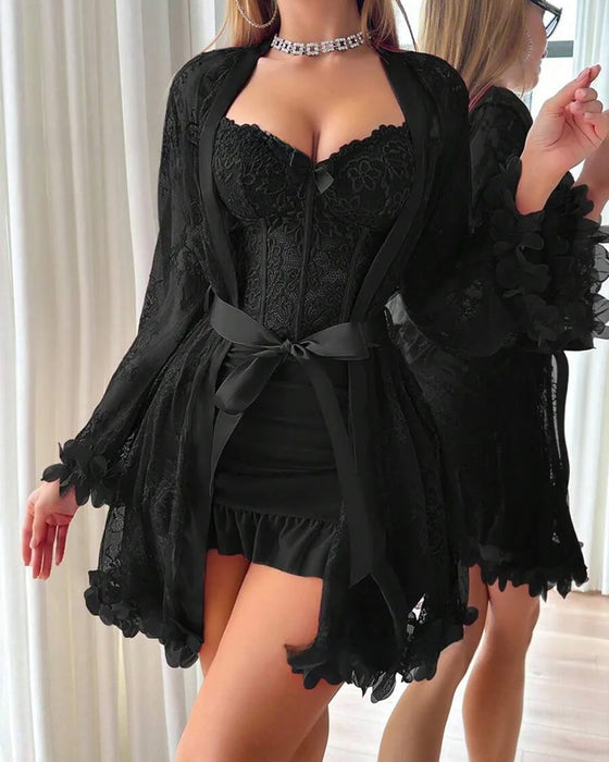 Kjole Blonde Cover-Up Spaghettistropper Blondekant Pyjamas