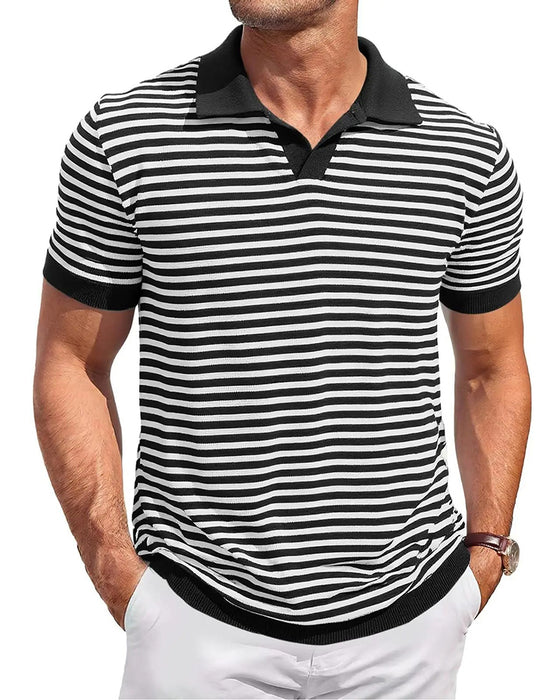 T-Shirt Polokrave Stribe Farveblok
