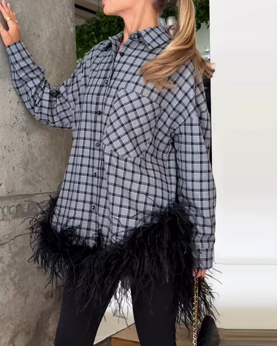 Bluse Struds Fjer Trim ternet