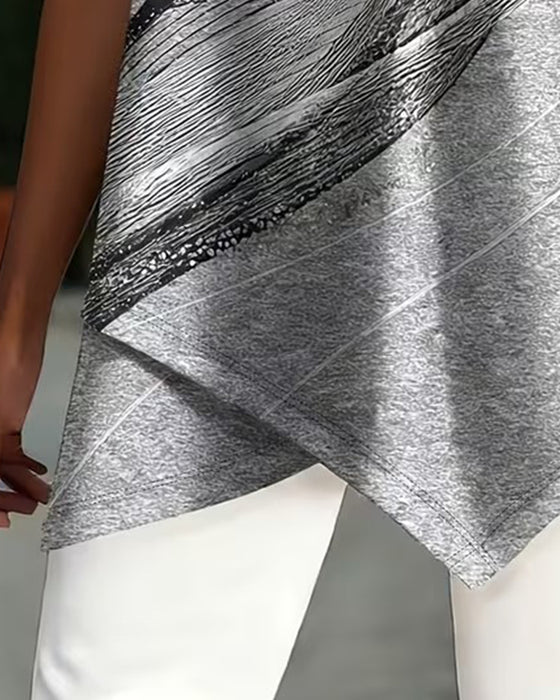 T-Shirt Korte Ærmer Asymmetrisk Kant