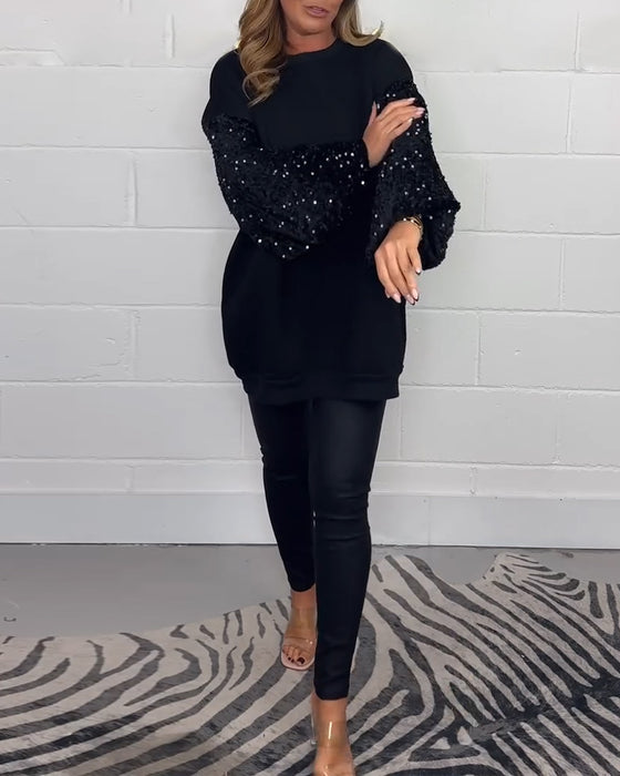 Sort sweater i afslappet pasform