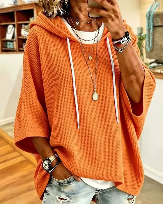 Hoodie Hætte Snor Afslappet