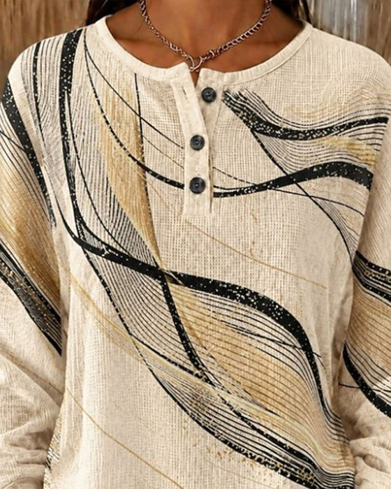 Sweatshirt Bølge Linje Tryk