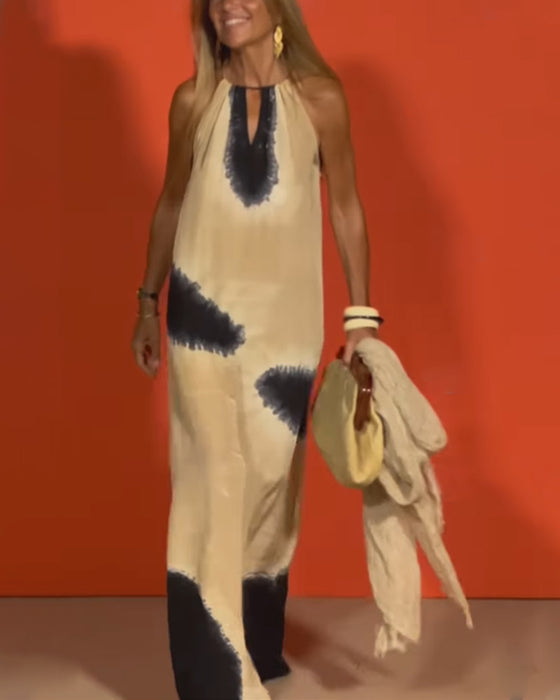 Kjole Ærmeløs Gradient Halterneck