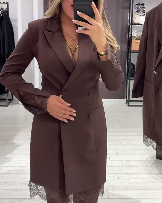 Kjole Med V-Hals Og Indslag Til Arbejde