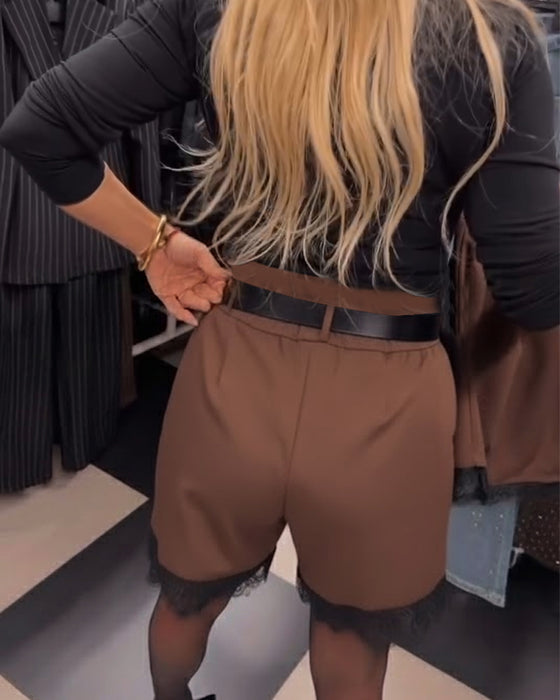 Shorts Elegant Blonder-Kantet