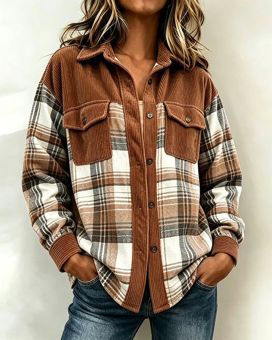 Skjorte ternet Patchwork Lomme