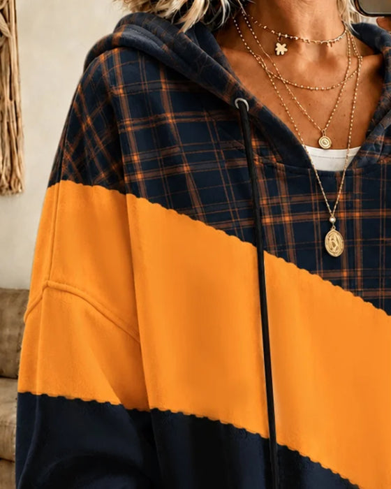 Hoodie Med Hætte Kontrast Afslappet