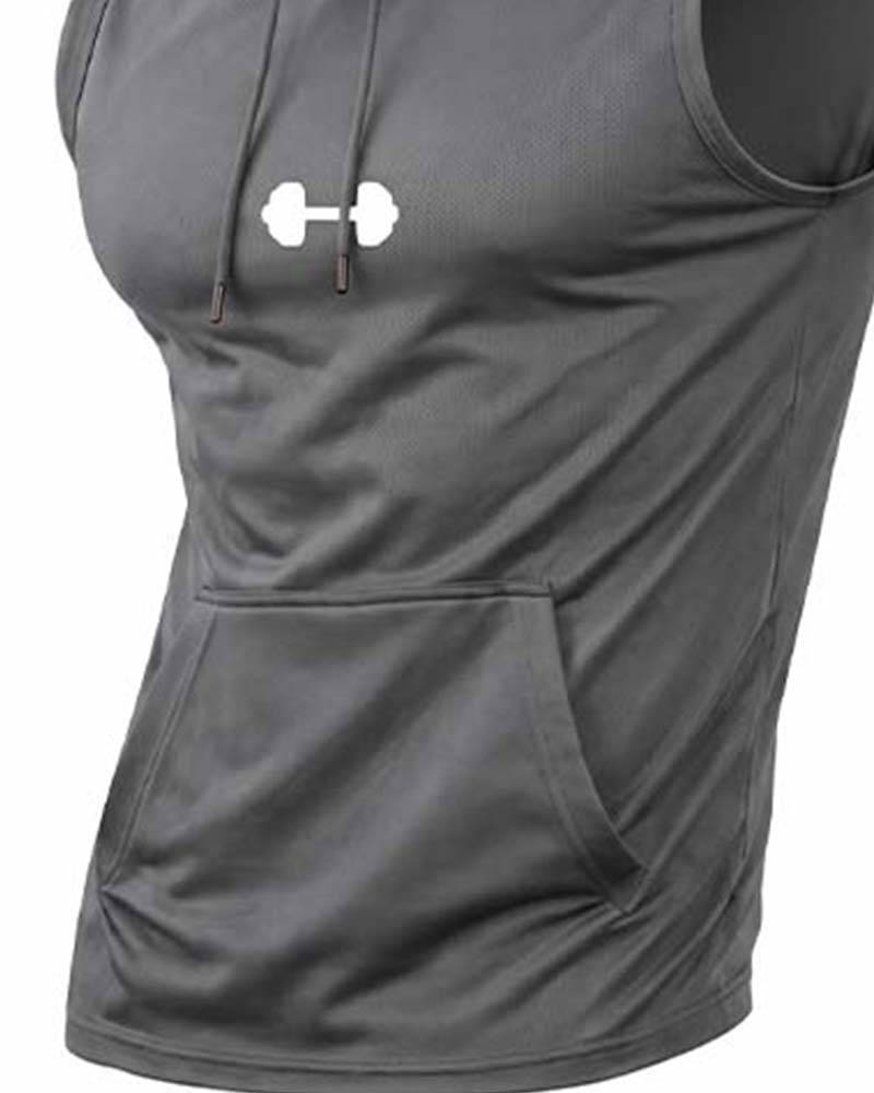 Tank Top Hættetrøje Ærmeløs Snor