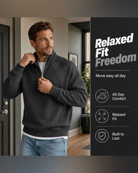 Sweatshirt Halv Zip Ståkrave