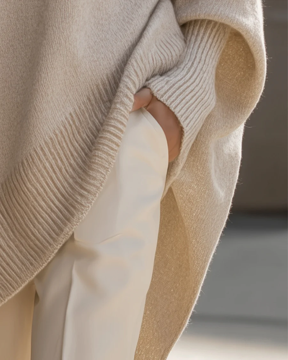 Pullover Rund Hals Løstsiddende Midjer