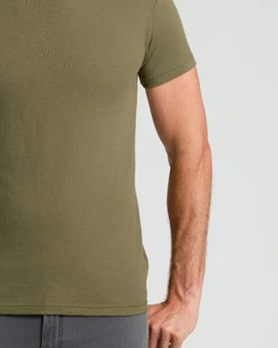 Top Herre Ensfarvet Kort Ærme