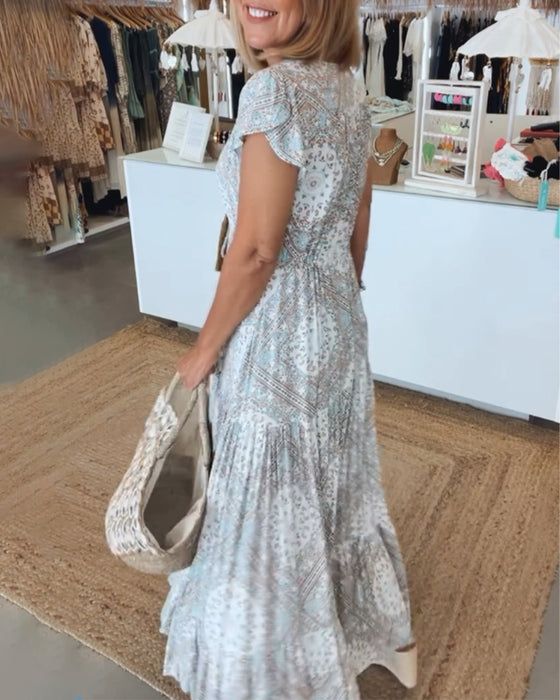 V-halset feriekjole med slids