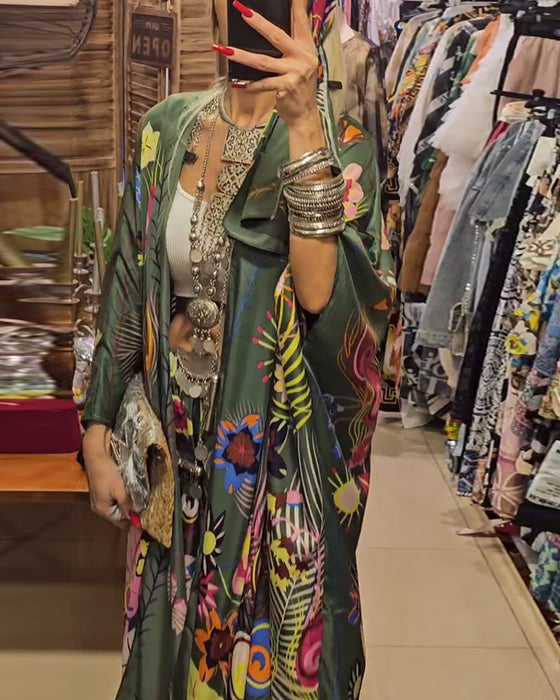 Todelt sæt i kimono-stil