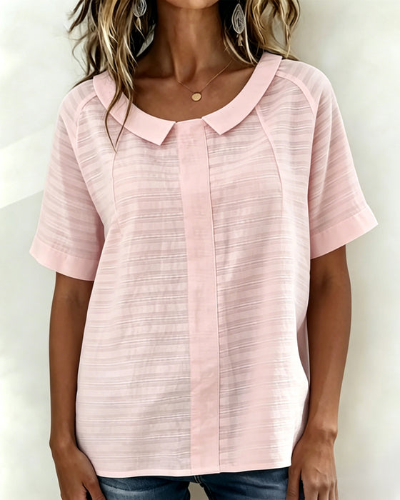 Bluse Tekstureret Peter Pan Krave