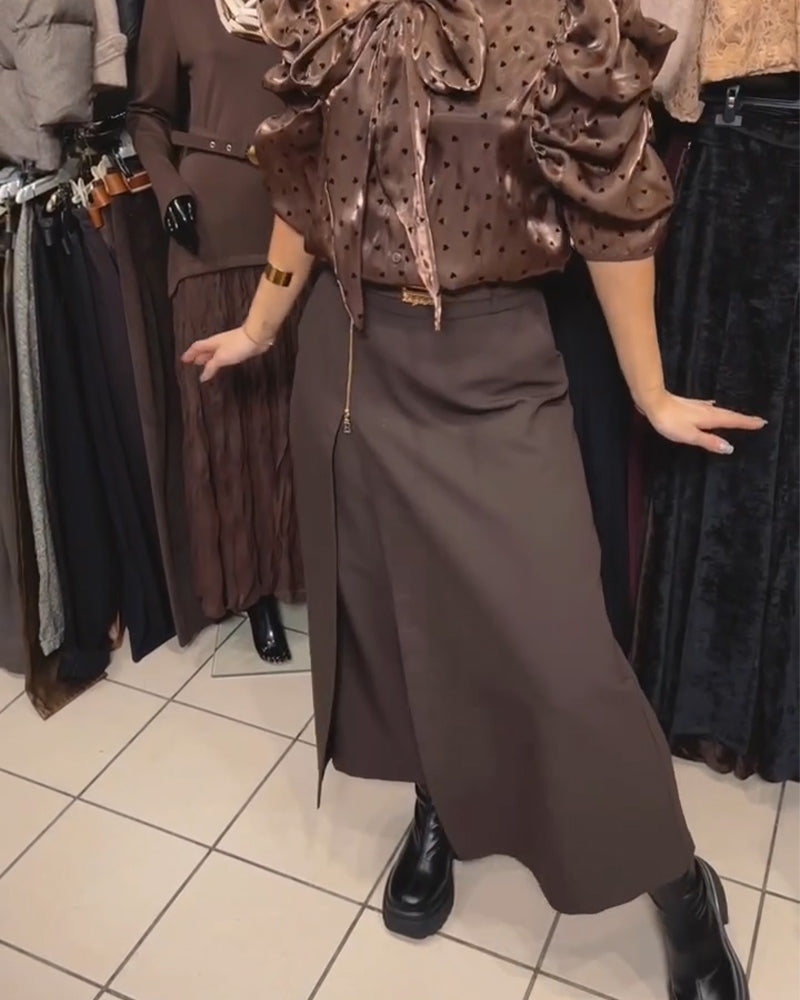 Nederdelsbukser Stilfuld Lynlåsdesign Casual