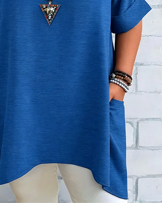 T-Shirt Løs Sidelomme