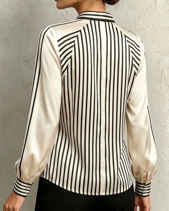 Bluse Stribet Trendy Lang Ærme