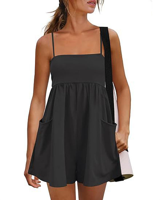 Jumpsuit Ensfarvet Farve Seler Bred Ben