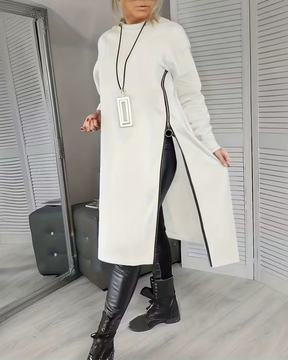 Kjole Stilfuld Stor Lomme Lynlåsdesign