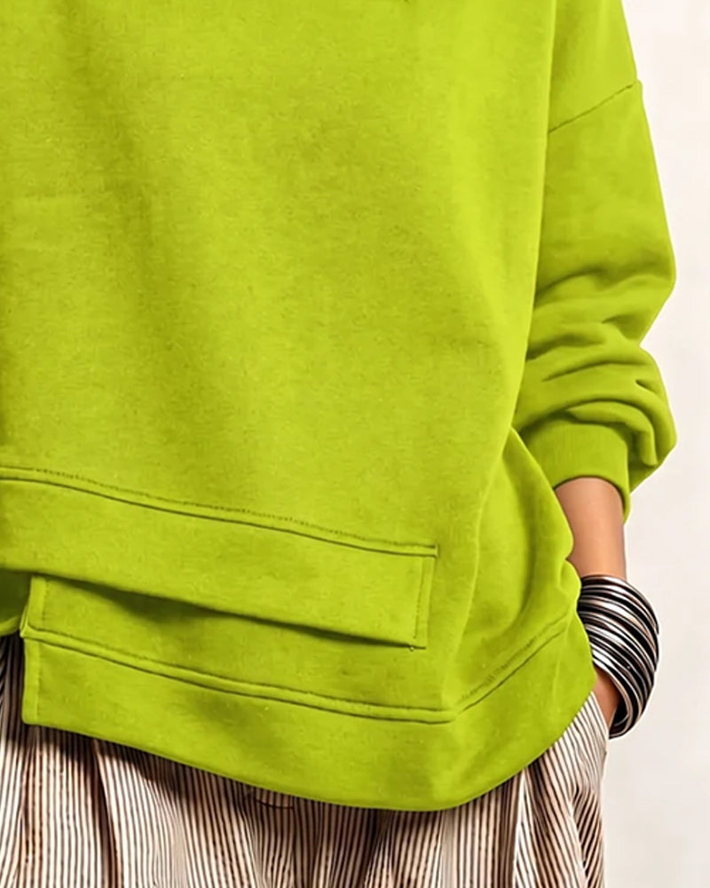 Sweatshirt Turtleneck Lynlås Uregelmæssig