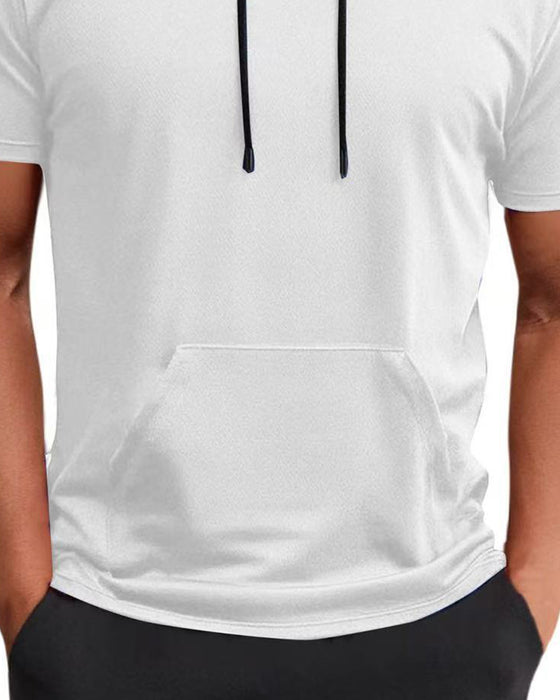 T-Shirt Hætte Hurtig Tør Kort Ærme