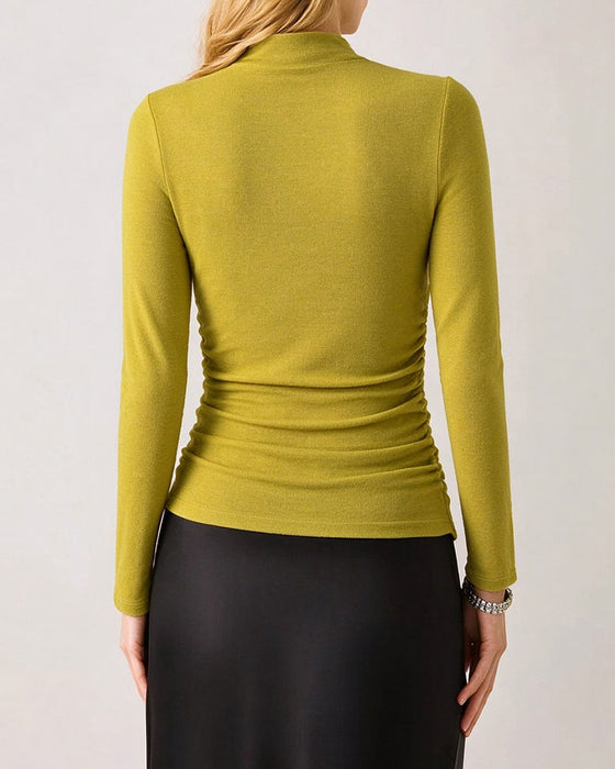 Top Halv Turtleneck Side Rynket Base