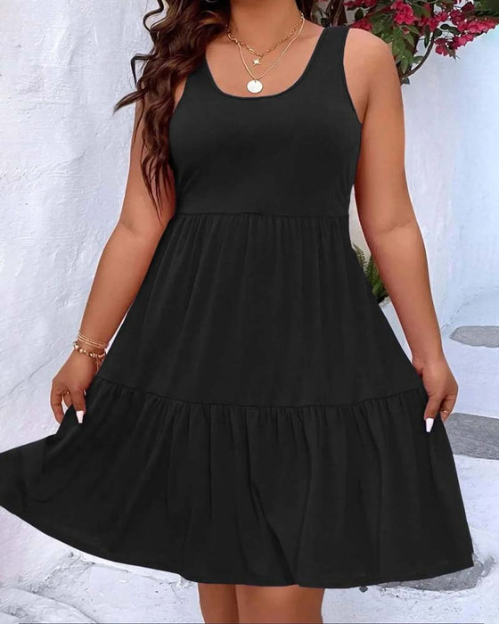 Kjole Dobbelt Lag Lag Ruffle Tank