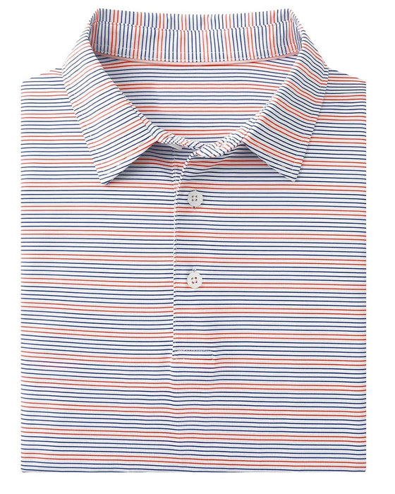 T-Shirt Krave Blå Og Hvid Fin Stribe