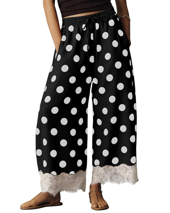 Bukser Store Prikket Blonder Capri