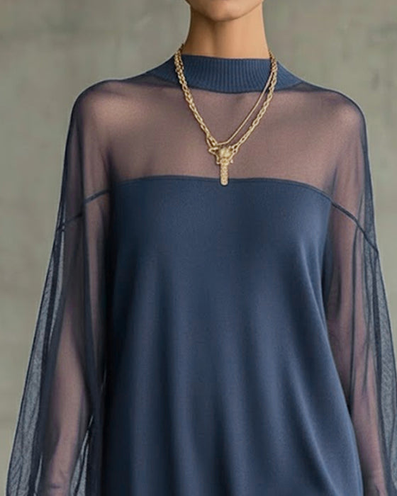 Kjole Lygterme Ensfarvet Patchwork