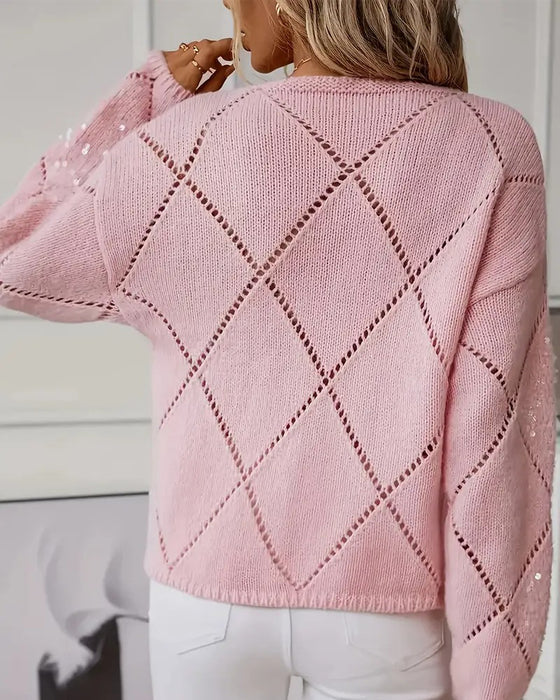 Sweater Elegant Udskåret Glimmer