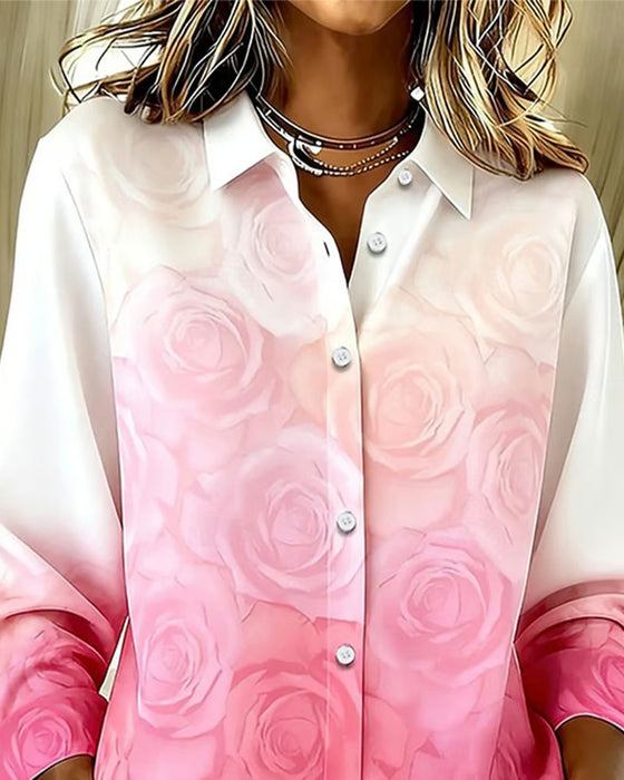 Skjorte Gradient Rose Tryk