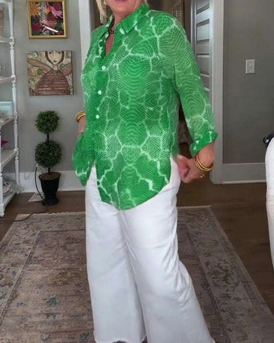 Blus Med Knappet Og Struktureret Egenskaper