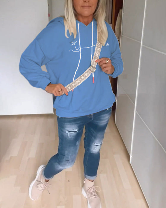 Løse hættetrøjer med ankerprint