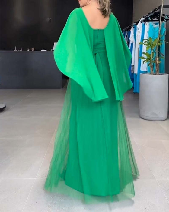 Pink maxikjole i flere lag