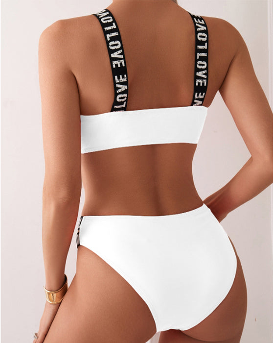Bikini Bogstav Strop Bh Todelt